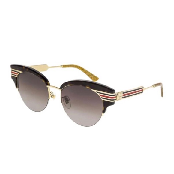 💯Authentic Gucci Sylvie Havana Cat Eye Sunglasses GG0283S - Picture 5 of 15